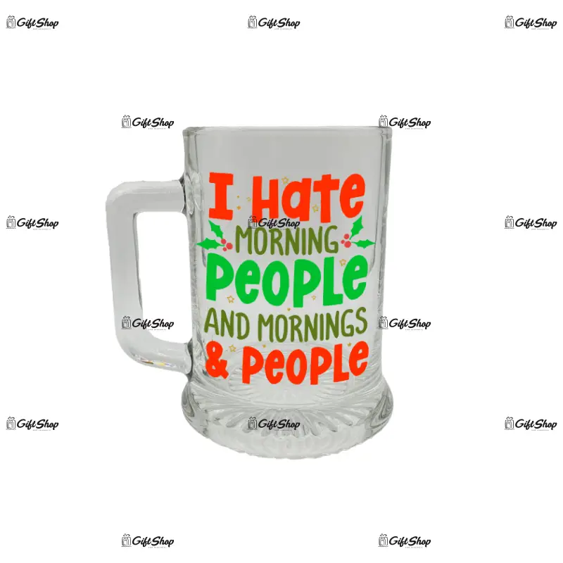 I hate mornings, halba cu mesaj